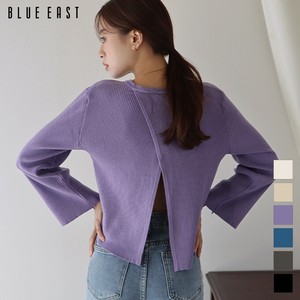 Sweater/Knitwear Slit Back Ribbed Knit