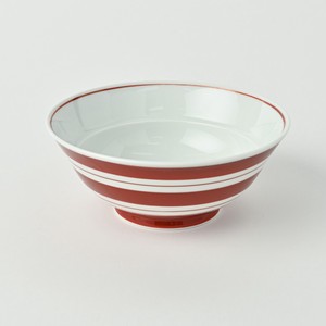 Hasami ware Side Dish Bowl Red Border Made in Japan