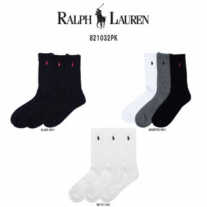 POLO RALPH LAUREN(ポロ ラルフローレン)メンズ クルー ソックス  3足セット 男性用靴下 821032PK