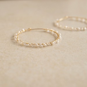 Pierced Earrings Gold Post Pearls/Moon Stone earring
