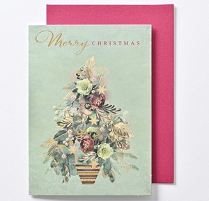 クリスマスカード ★人気商品 ■クリスマスツリー ■中にもイラスト付 ■輸入品