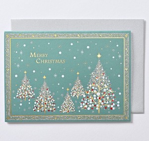 クリスマスカード ★人気商品 ■クリスマスツリー ■シンプル系 ■箔押し、グリッター付