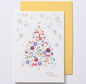 クリスマスカード ★人気商品 ■クリスマスツリー ■箔押し、エンボス加工、グリッター付