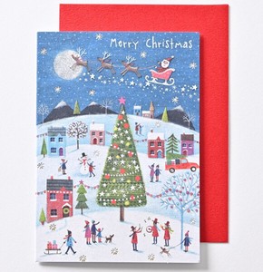 クリスマスカード ■クリスマスの街並み ■カジュアル系 ■中にもイラスト付 ■輸入品