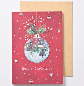クリスマスカード ★人気商品 ■グラスボール ■中にもイラスト付 ■輸入品