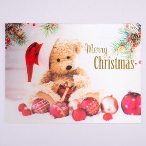 クリスマス3Dポストカード■3D加工により立体的 ■クリスマスベア