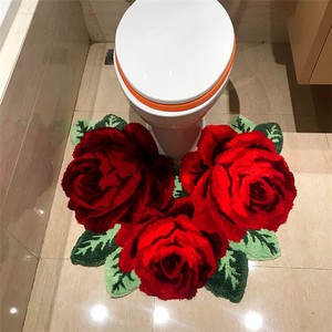 トイレを華やかに ローズ マット トイレマット バラ インテリア  花 バスルーム BQ138