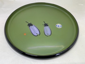 R410-3　抗菌ノンスリップ丸盆　手描き野菜　Antibacterial non-slip round tray, hand-painted vegetable
