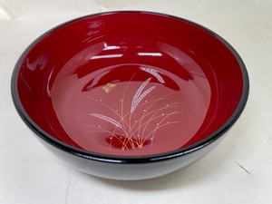R48-44　鉢　朱塗　武蔵野　小　Bowl, Musashino, small　【半額蔵ざらえ大処分】