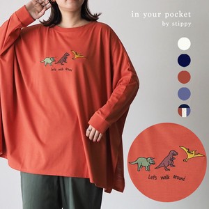 Let's walk around恐竜刺繍スーパーワイドロンT　【in your pocket by stippy】【2022秋冬】