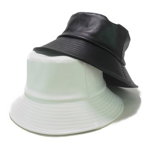 【年間品】スタンダードハードエコレザーバケットハット　ヤング帽子