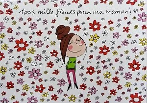 ■ポストカード■フランス製ポストカード　ママに300本の花束を