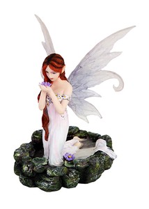 水の中に佇む、白い妖精 フェアリー彫像 オーナメント彫刻/ 書斎 コレクション（輸入品）2022秋冬新作