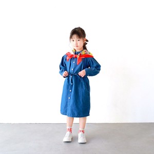 自社工場ライトデニムシャツワンピース（100-160cm)　子供服ブランド『L.COPECK（エルコペック）』C7000A