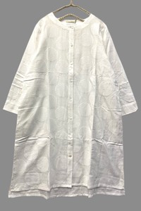 Button Shirt/Blouse Jacquard One-piece Dress