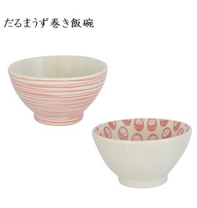 Mino ware Rice Bowl Daruma 2-colors Made in Japan