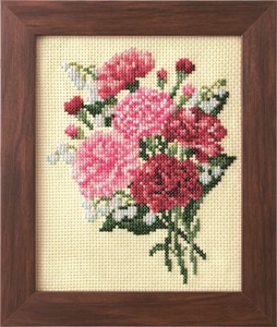 COSMO Cross Stitch Kits Of Seasonal Flower Arrangement Carnation And Lily Of The Valley