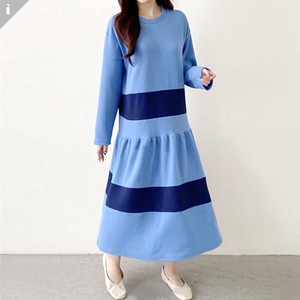 Casual Dress Color Palette Flare Long One-piece Dress