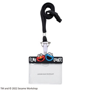 【ナース雑貨】セサミストリート  ネームホルダー Elmo&Cookie Monster ブラック ST-ZSS0004