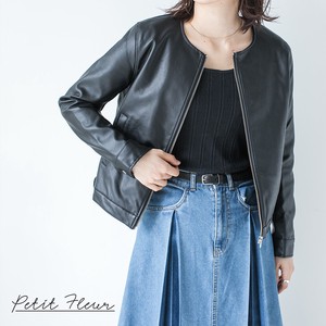 Jacket Faux Leather Collarless