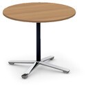 会議テーブル　ビエナ　固定円形天板　ポリッシュ脚キャスター