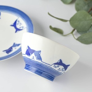 Mino ware Rice Bowl Cat SHICHITA M Made in Japan