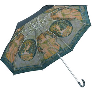 【おしゃれ】名画折り畳み傘(晴雨兼用) ﾐｭｼｬ｢蔦と夢想｣