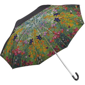 【おしゃれ】名画折り畳み傘(晴雨兼用) ｸﾘﾑﾄ｢ﾌﾗﾜｰｶﾞｰﾃﾞﾝ｣