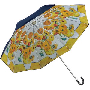 【おしゃれ】名画折り畳み傘(晴雨兼用) ｺﾞｯﾎ｢ひまわり｣