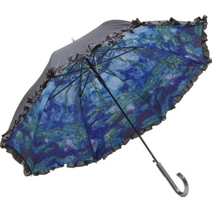 【おしゃれ】名画ﾌﾘﾙｼﾞｬﾝﾌﾟ傘(晴雨兼用) ﾓﾈ｢睡蓮｣