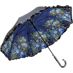 【おしゃれ】名画ﾌﾘﾙｼﾞｬﾝﾌﾟ傘(晴雨兼用) ﾙﾉﾜｰﾙ｢大きな花瓶｣
