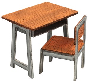 机と椅子ジオラマベース（硬質紙製）