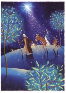 グリーティングカード クリスマス「ヨセフとマリア」