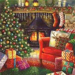 グリーティングカード クリスマス「クリスマスストーブ」