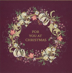Greeting Card Wreath Christmas William Morris
