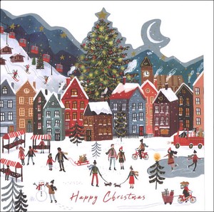 ダイカットグリーティングカード クリスマス「街のクリスマス」