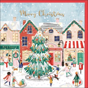 グリーティングカード クリスマス「街のツリー」