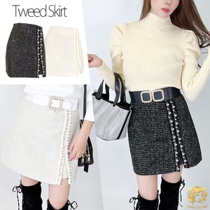 Skirt Pearl Slit Mini black