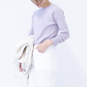Sweater/Knitwear Pullover Crew Neck Ladies' Ribbed Knit