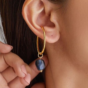 Clip-On Earrings Gold Post Earrings Ear Cuff Jewelry Simple Made in Japan