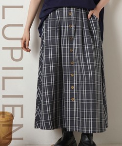 【Special price】チェック柄フロント釦デザインスカート
