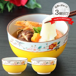 Mino ware Donburi Bowl M 3-pcs Made in Japan