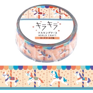 WORLD CRAFT Washi Tape Gift Kira-Kira Masking Tape Merry-Go-Round Stationery M