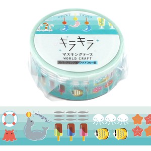 WORLD CRAFT Washi Tape Gift Kira-Kira Masking Tape Marine Paradise Stationery M