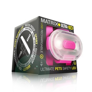 マックス＆モーリー　夜間お散歩用LEDライト　マトリックスLED　ピンク
