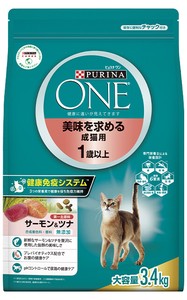 [ネスレ日本] ピュリナワン　キャット　美味を求める成猫用　1歳〜　サーモン＆ツナ　3.4kg