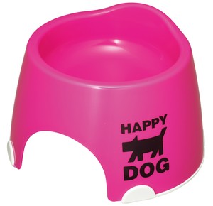 [伊勢藤]小型犬専用フードボウル　すべり止め付き　ピンク