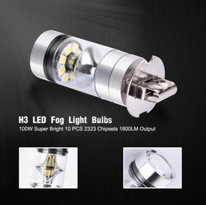 2個 100W H3 LEDフォグライト 駆動電球12 / 24V ランプ BQ395