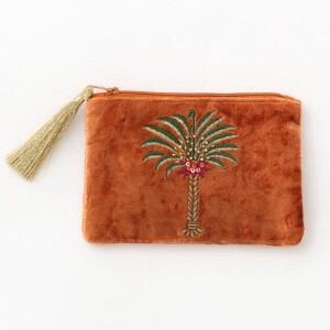 Pouch Velour Embroidered