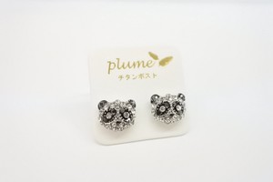 Pierced Earrings Titanium Post Cubic Zirconia Panda